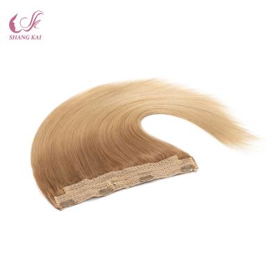 China Silky Straight Halo Hair Extensions Flip Ins Hair Extensions 100% Remy Full Cuticle Aligned Hair for sale