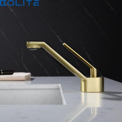 China Wholesale Bathroom Modern Fashion Golden Cold And Hot Mixed Faucet Basin Faucet for sale