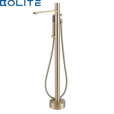 China Freestanding Bathtub Faucet Modern Solid Brass Gold Cold And Warm Custom Shower Color for sale