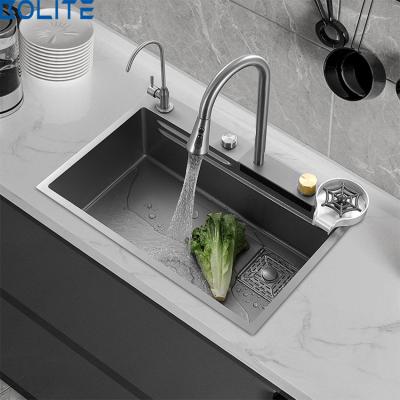 China With Faucet Customized Optional Accessories, Functional Kitchen Sink, Multifunctional Stainless Steel Kitchen Sink for sale