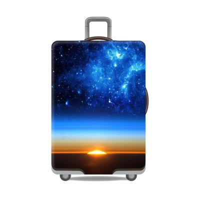 China Eco-friendly Custom Wonderful Printed Sky Pattern Spandex Luggage Cover for sale