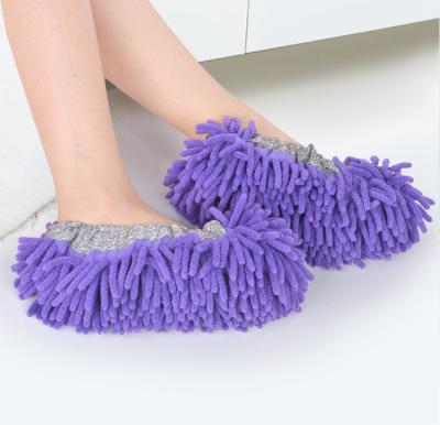 China Chenille Reusable Washable Dusting Shoe Covers Shoe Cover Mop Slippers Shoes Lazy Wiping Clean Cover for sale