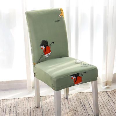 China 2019 Romantic New Design Printing Spandex Chair Cover For Protect Dining Chair for sale