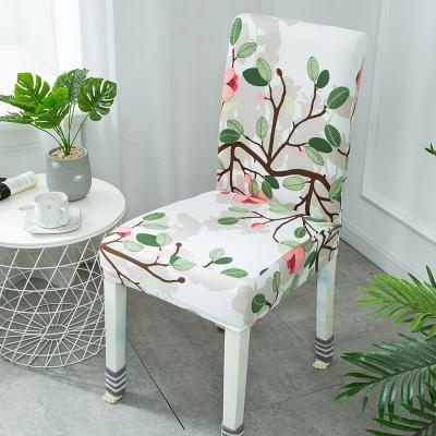 China Good Quality Romantic Wholesale Hot Selling Home Decoration Spandex Dining Printed Half Chair Cover for sale