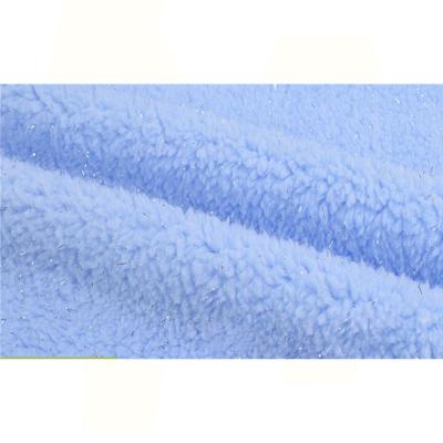 China Anti Pill 100% Polyester Shinning Sherpa Shear Stretch Shu Velvet Fabric Coral Fleece Fabric for sale