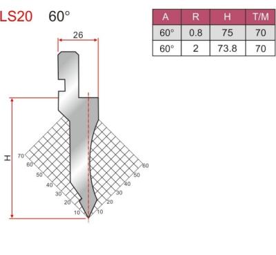 Κίνα 45HRC-50HRC CNC Press Brake Tooling LS20 Τροφοδοσία με τρύπηση προς πώληση