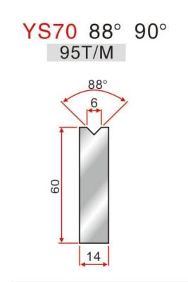 China YS70 88° Freno de prensado duradero con matriz simple en V para flexión de chapa metálica en venta