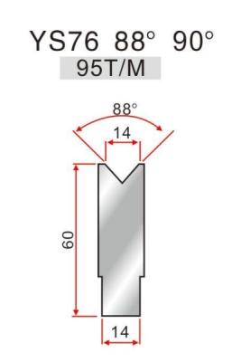 China YS76 1V Press Brake Die V Opening 14mm Metallic Press Brake Tooling for sale