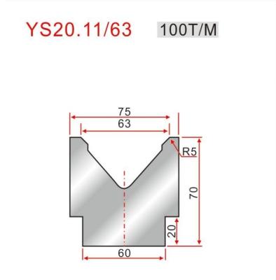 China YS20.11/63 Freno de presión CNC con matriz HRC48-HRC53 Freno de presión V con matriz en venta