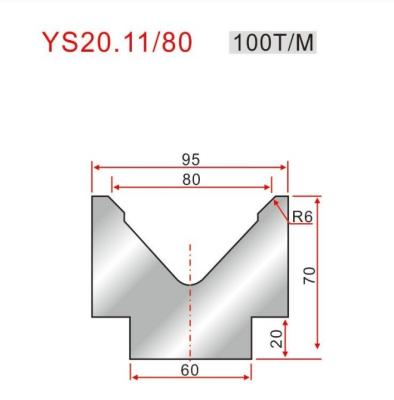 중국 YS20.11/80 835mm 프레스 브레이크 다이와 V80 굽기 및 변형 된 엽 금속 판매용