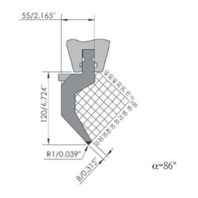 China Metallic Press Brake Punch And Die HRC48-HRC52 Press Brake Tooling for sale