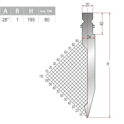 중국 0.02mm 정밀 압축 펀치 85도 압축 브레이크 도구 판매용