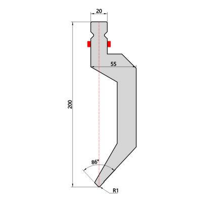 China LS10.63 Quicklock Press Brake Punch 86 Degree High Hardness for sale