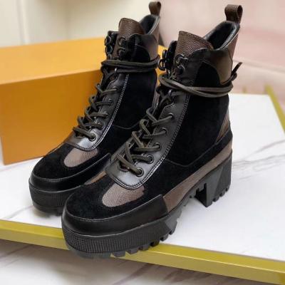 China 2022 other wholesale luxury famous classic brands ladies thick-soled lace-up boots fashion women's ankle boots for sale