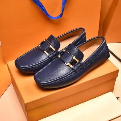 China Flat Dress Shoes Luxury Casual Slip On Driver Shoes Loafers For Leather Breathable Men for sale