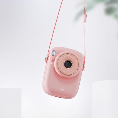 China USB Functional Hanging Fan Mixed Camera Design Rechargeable Lightweight Fold Neck Mini Fan for sale