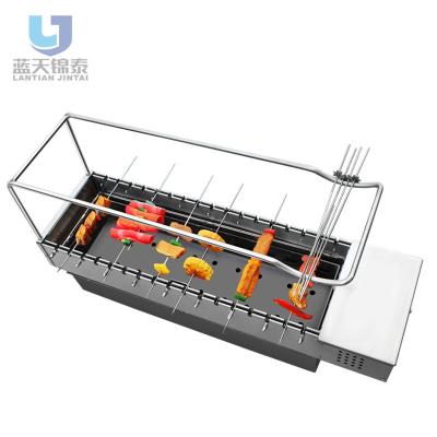 China Garden Patio Adjustable Tray Trolley Charcoal Size 304 Stainless Steel Outdoor Adjustable BBQ Grill Cooking Grill for sale