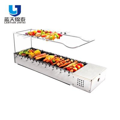 Chine Cafeteria Large Size Adjustable Rotating Rotisserie Rotisserie Energy Steak Barbecue Grill Machine Charcoal Grill à vendre