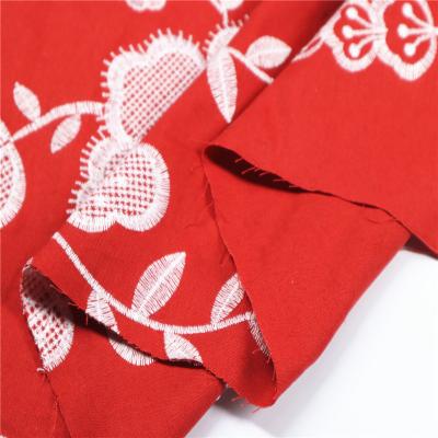 China Shaoxing factory high quality woven flower 100% Linen embroidery fabric for dress for sale