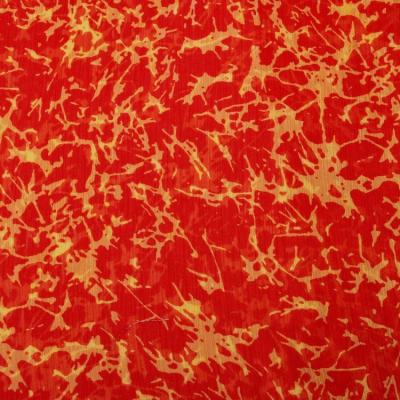 China Red orange custom print polyester chiffon jersey what is yoryu fabric for garment for sale