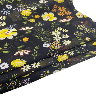 China Shaoxing factory hawaiian design plain 100% polyester floral print chiffon fabric for dress for sale