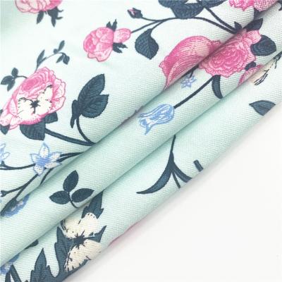 中国 CUSTOM digital butterfly printed per yard 97 cotton 3 spandex twill fabric for women's dress 販売のため