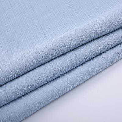 China HAHOO Custom blue slub imitation rayon nylon blend fabric dyed woven spandex fabric for garment for sale