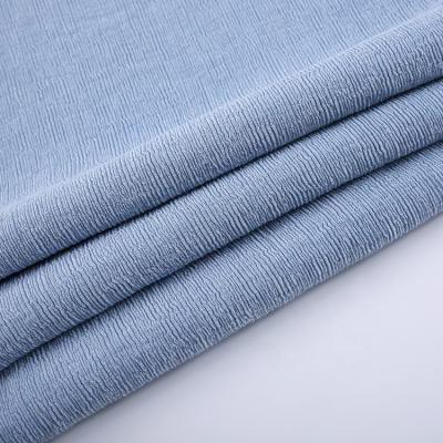 China Shaoxing textile soft sky blue crepe composition rayon nylon spandex fabric for dress for sale