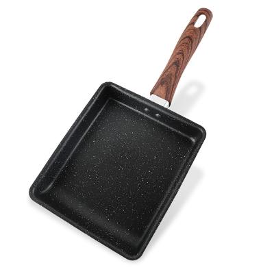 China Viable Supplier Direct Kitchen Factory Private Nonstick Black Frying Pan With Handle for sale