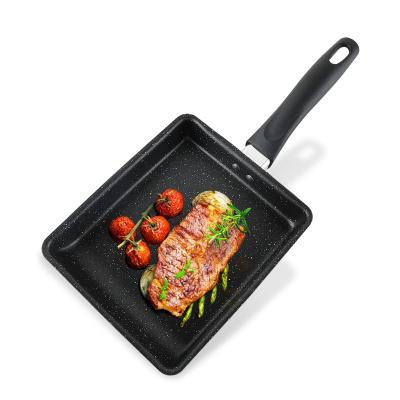 China Sustainable Non Stick BBQ Grill Pan Square Carbon Steel Grill Tamagoyaki Pan for sale