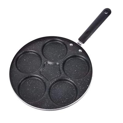 China New Style Minimalist Professional 5 Holes Aluminum Stick Pan Non Cooking Frying Pan For Eggs for sale