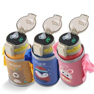 China PORTABLE fashion kids colorful 500ml temperature display thermos mug with straw for sale