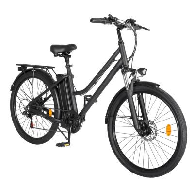 China Aluminum Alloy Direct Mail European Black Color Electric Bike 26 Inch Wheel With Seat For Adult Ride In The City for sale