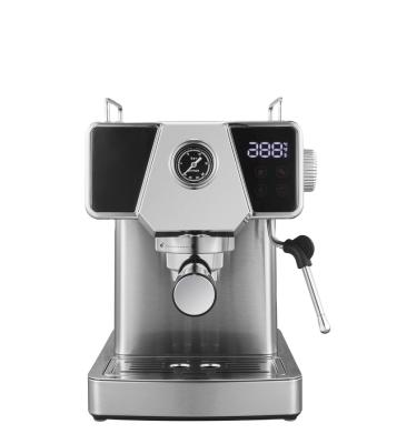 China Hotel Stainless Steel Espresso Coffee Machine 15 Bar ULKA Pump Pressure With Milk Frother Steam Wand for sale