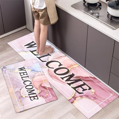 China Custom Home Resume Waterproof Plastic Flooring Washable Printed Kitchen Mat Carpets Area Rugs for sale