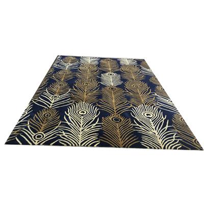 China Modern Luxury Fancy Pattern Geometric New Zealand Wool Rugs And Blankets Hand Ornate Design For Living Room for sale