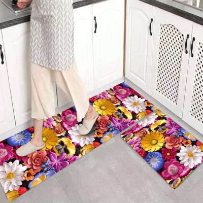 China Fashion Washable High Quality Home Anti Slip Mat Washable Kitchen Mat Floor for sale