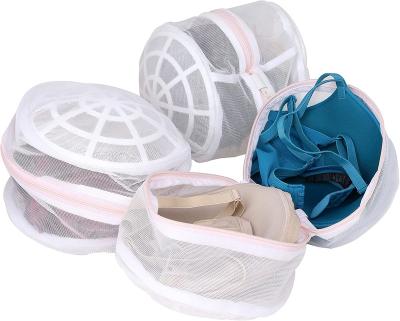 China Wholesale Foldable Mesh Cloth Zipper Laundry Bag Nylon Custom Foldable Laundry Wash Bag for sale