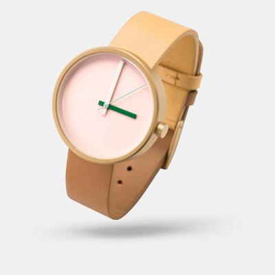 China Custom Minimal Design Logo Leather Strap Promotion Water Resistant Watch for sale