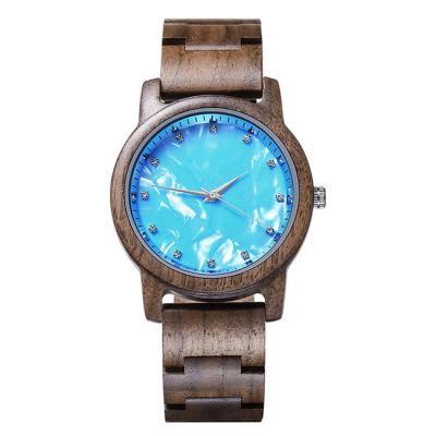 China Wholesale Small Quantity Popular Chronograph Design Leather Strap Waterproof Wooden Watch for sale