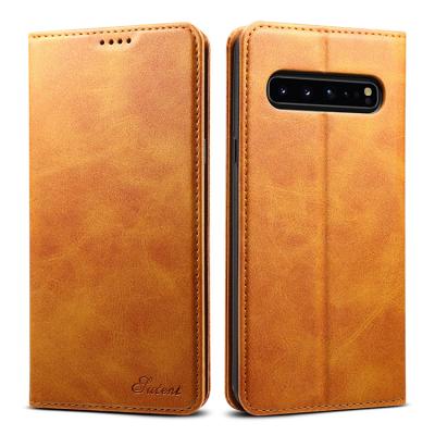 China Luxury Handmade Eco-friendly Flip Cases For Samsung Galaxy S10 S105G Shockproof Case Card Slot Cell Phone Wallet Case by Suteni for sale