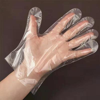 China Household Disposable Hand Gloves Food Grade PE Film Transparent Plastic Gloves Water Isolation Thickened for sale