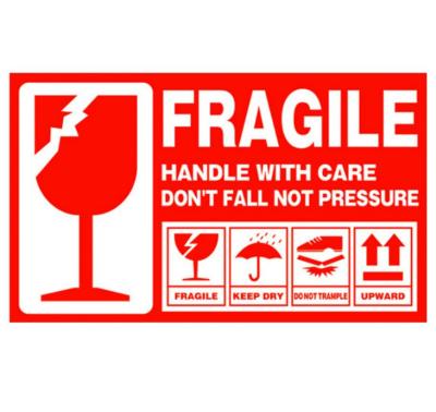 China Waterproof Self Adhesive Fragile Sticker Labels Printing Handle With Care Label for sale