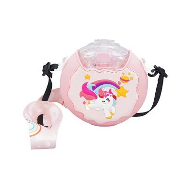 China Portable Children's Cartoon Donut Ice Cream Kettle Straw Water Sustainable Cup Anti Plastic Dropping Cup for sale