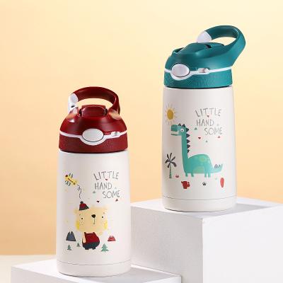 China Cute New Cartoon PORTABLE Kids Anti-Drop Drink Cup Double Cover Insulation Cup With Carry Handle 316 Insulation Bottle for sale