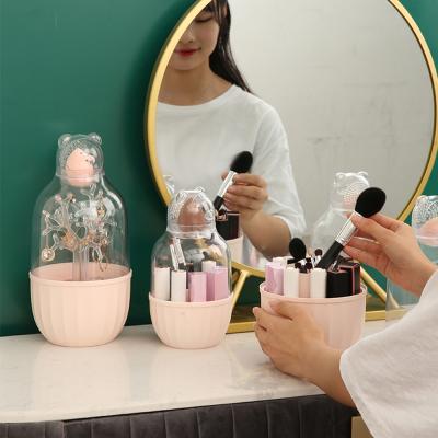 China Modern Storage Bucket Makeup Brush Egg Makeup Brush Eyebrow Pencil Bedroom Cosmetics Factory Dustproof Lipstick Box for sale