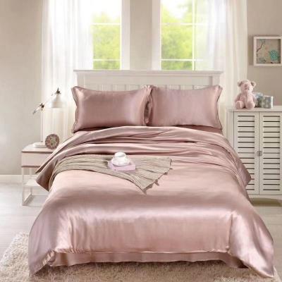 China CSITC OEKO-TEX Certificate Non-Toxic Luxury Bedding Set Silk Bedding Set Pink for sale