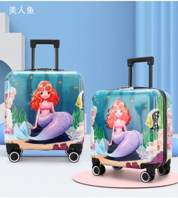 China 2022Hot Sale ABS Cute Boy Girl Airport Travel Light Trolley Suitcase Cartoon Waterproof Suitcase for sale