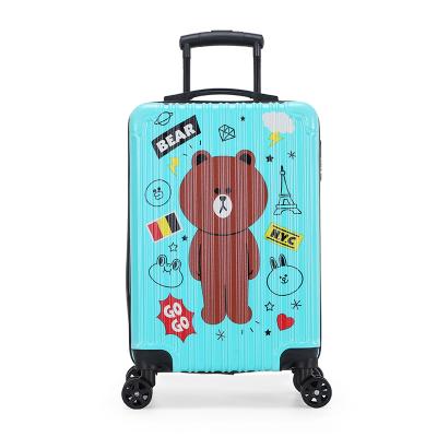 China 2022 New Designer ABS Hard Shell Carry On Trolley Luggage PC ABS OEM Luggage Set Customized Pattern Suitcases for sale