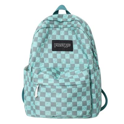 China Other Color Wholesale Korean Plaid Campus Vintage Chessboard Backpack Fashion Large Capacity Waterproof Classic Student Schoolbag for sale